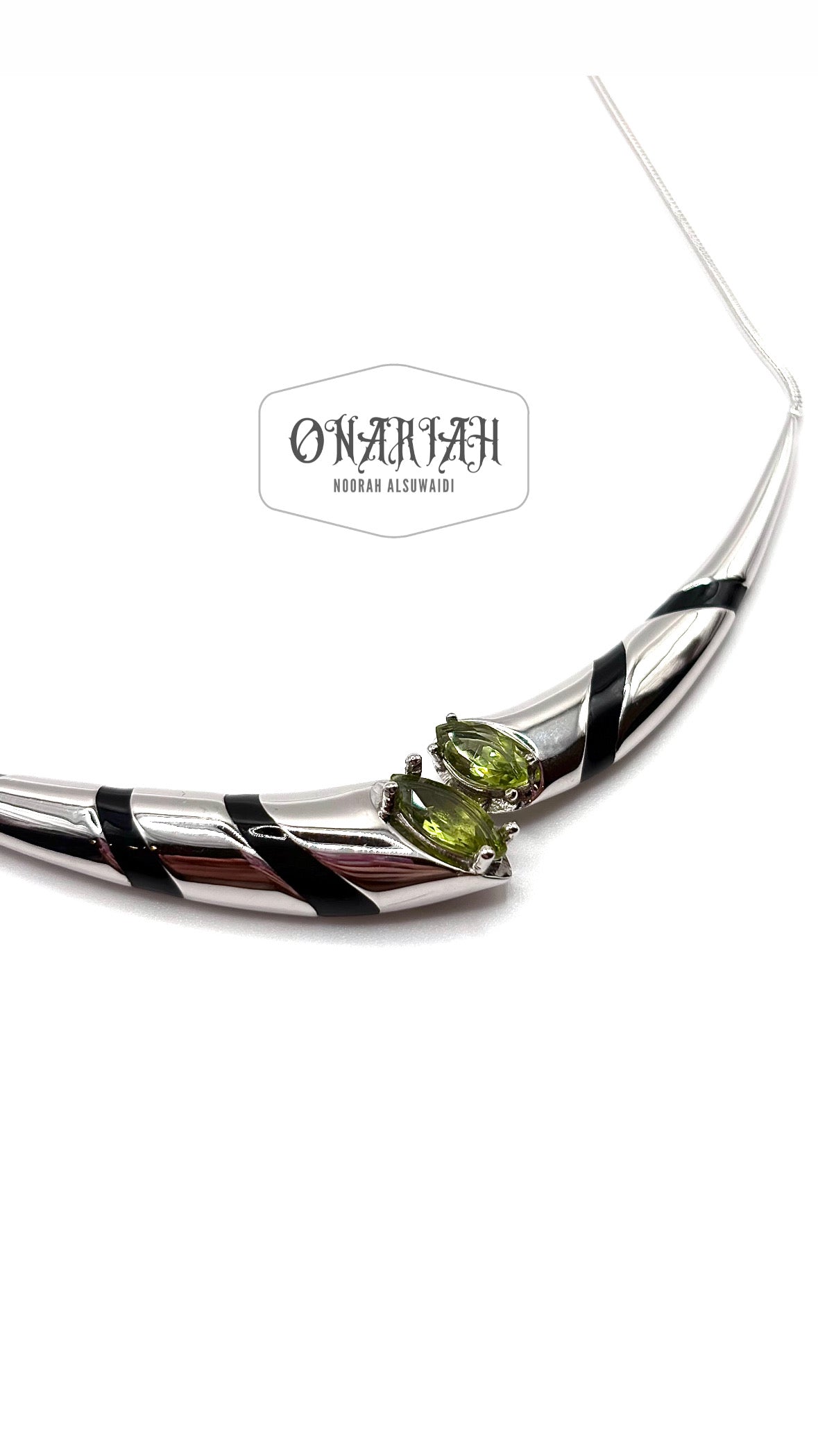 Peridot Striped Necklace