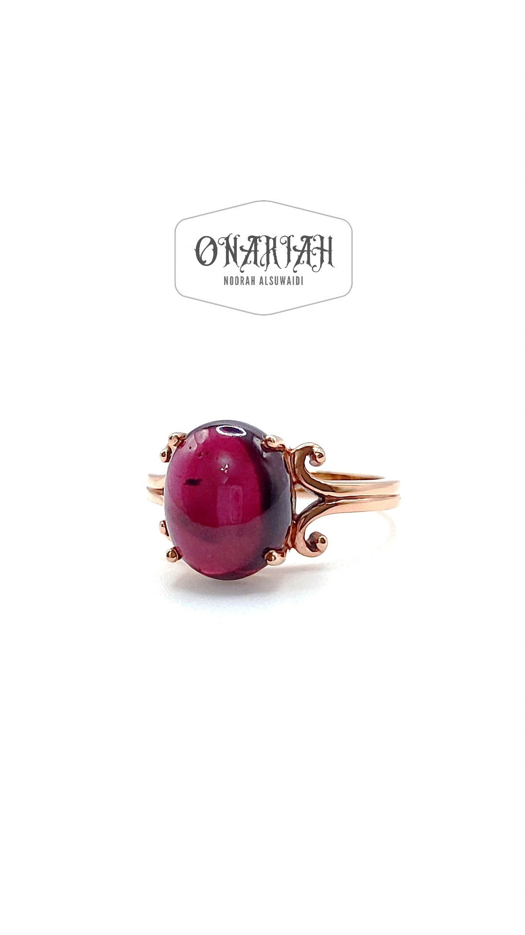 Garnet Rose Gold Ring