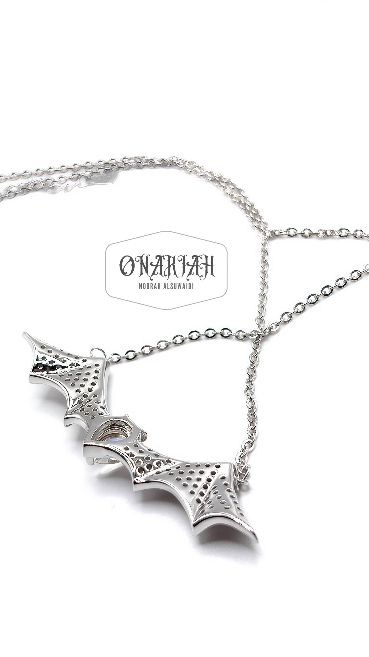 Morticia Glam Bat Necklace