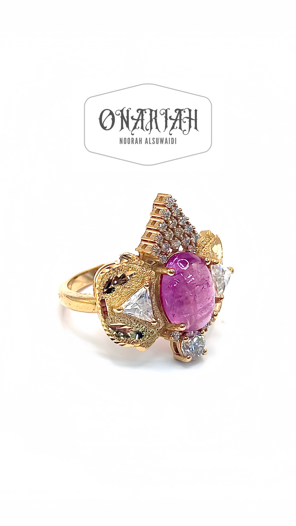 21k Tourmaline Crown Ring