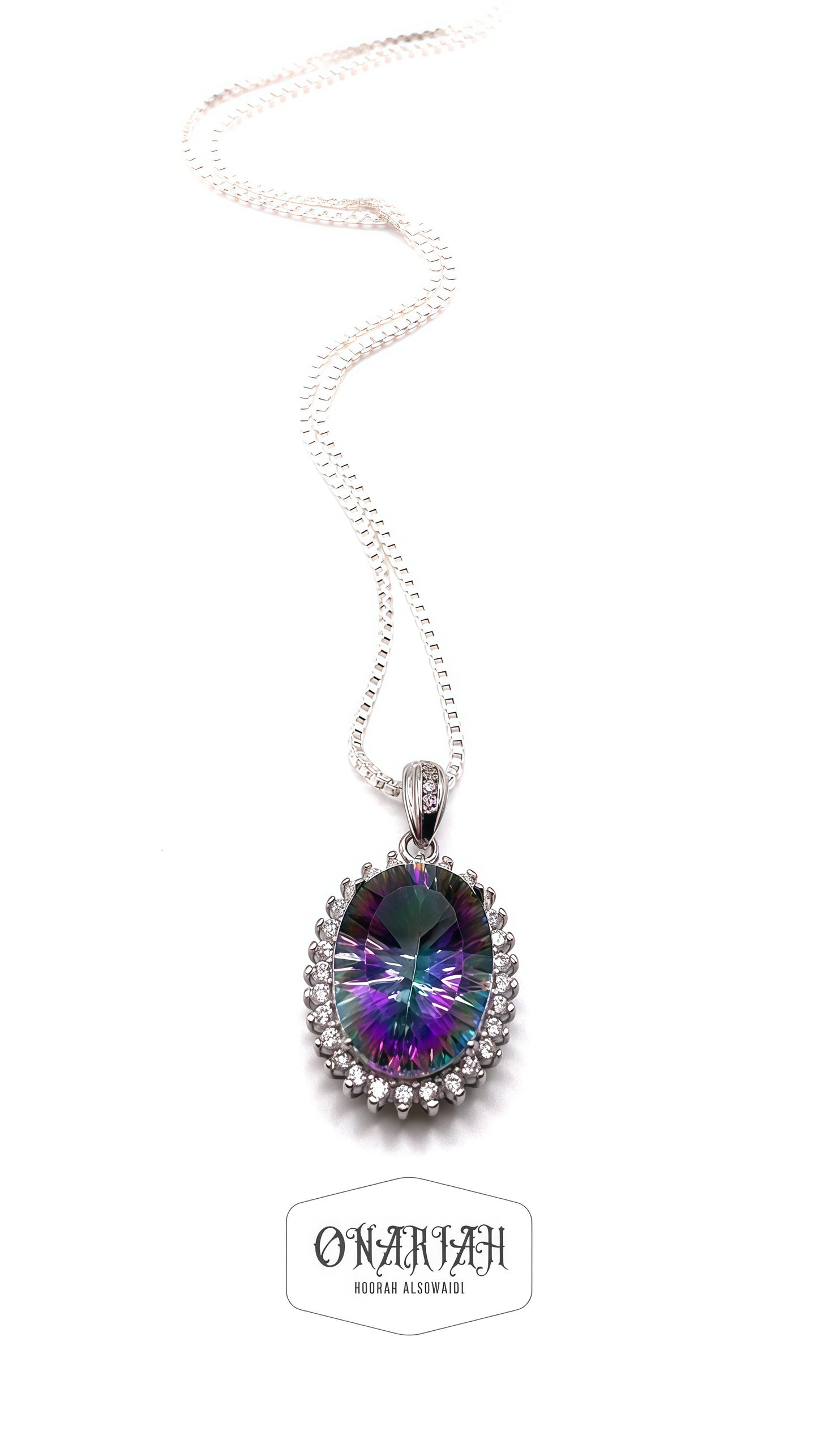 Mystic Quartz Halo Pendant