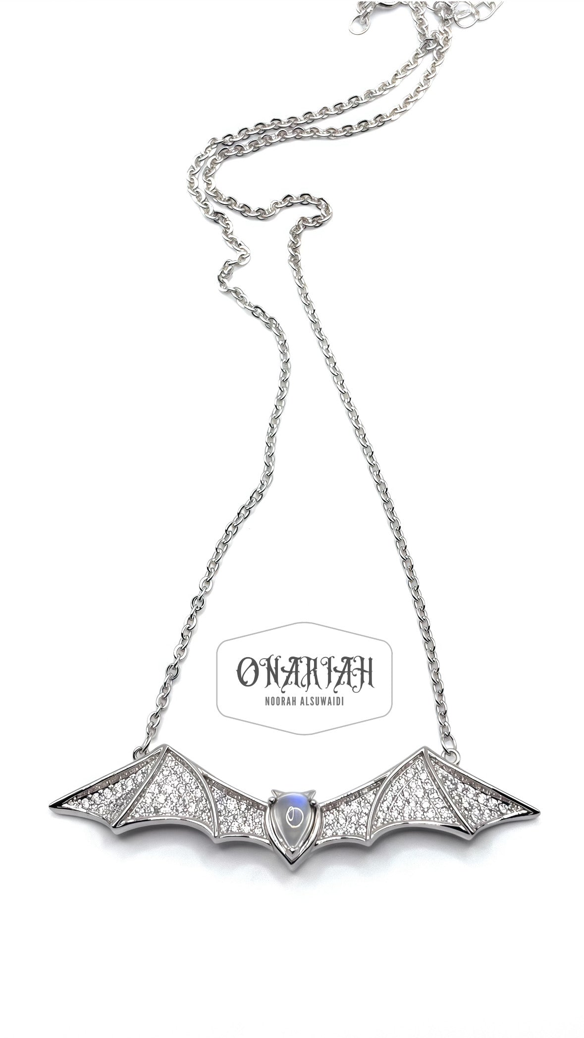 Morticia Glam Bat Necklace