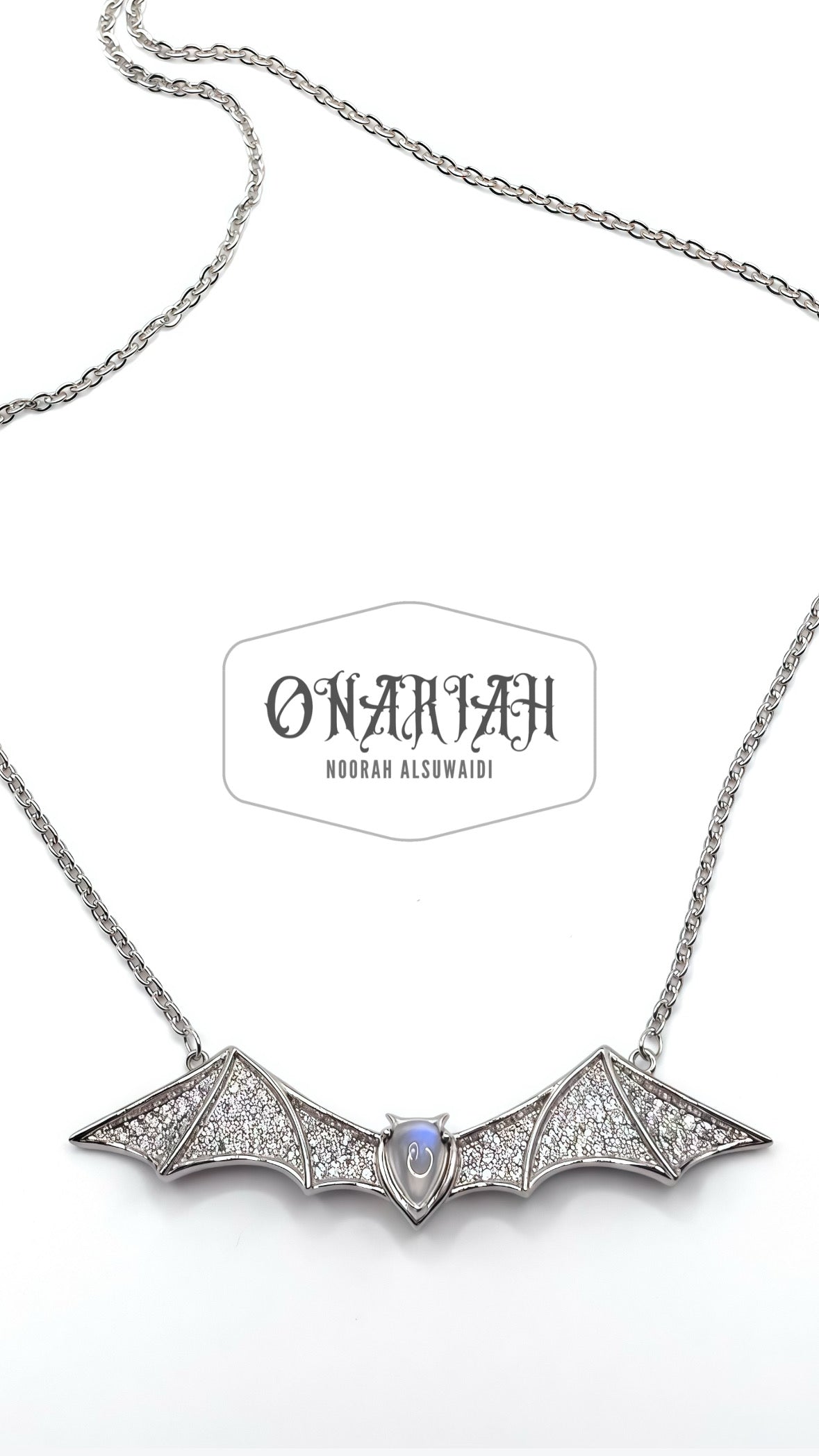 Morticia Glam Bat Necklace
