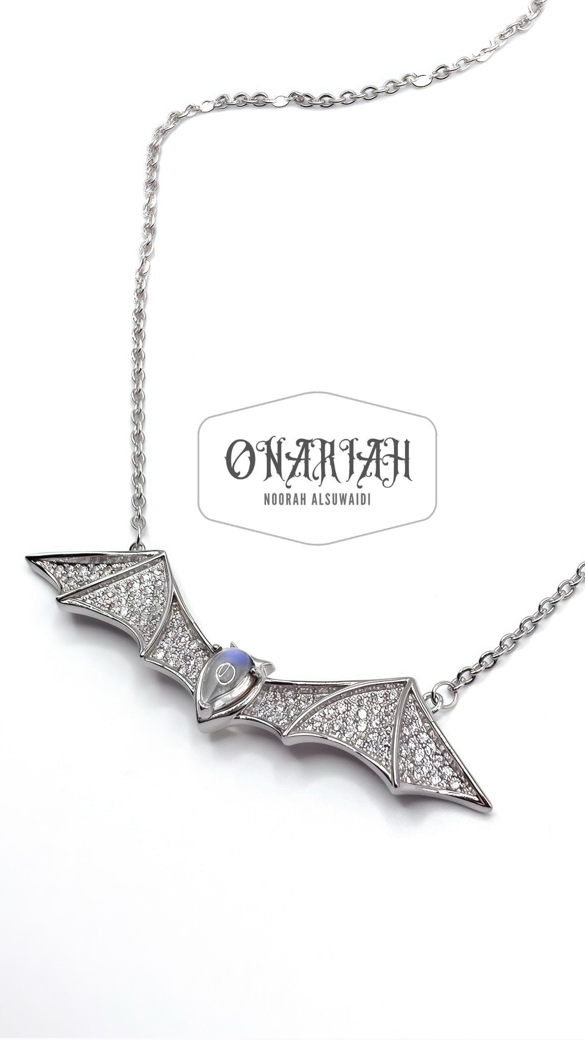 Morticia Glam Bat Necklace