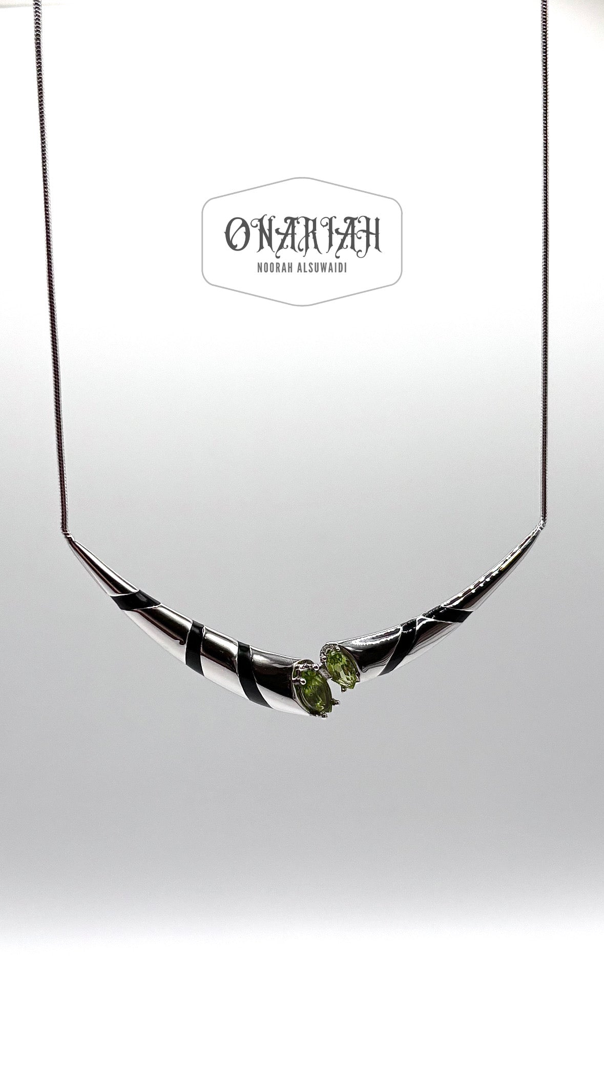 Peridot Striped Necklace