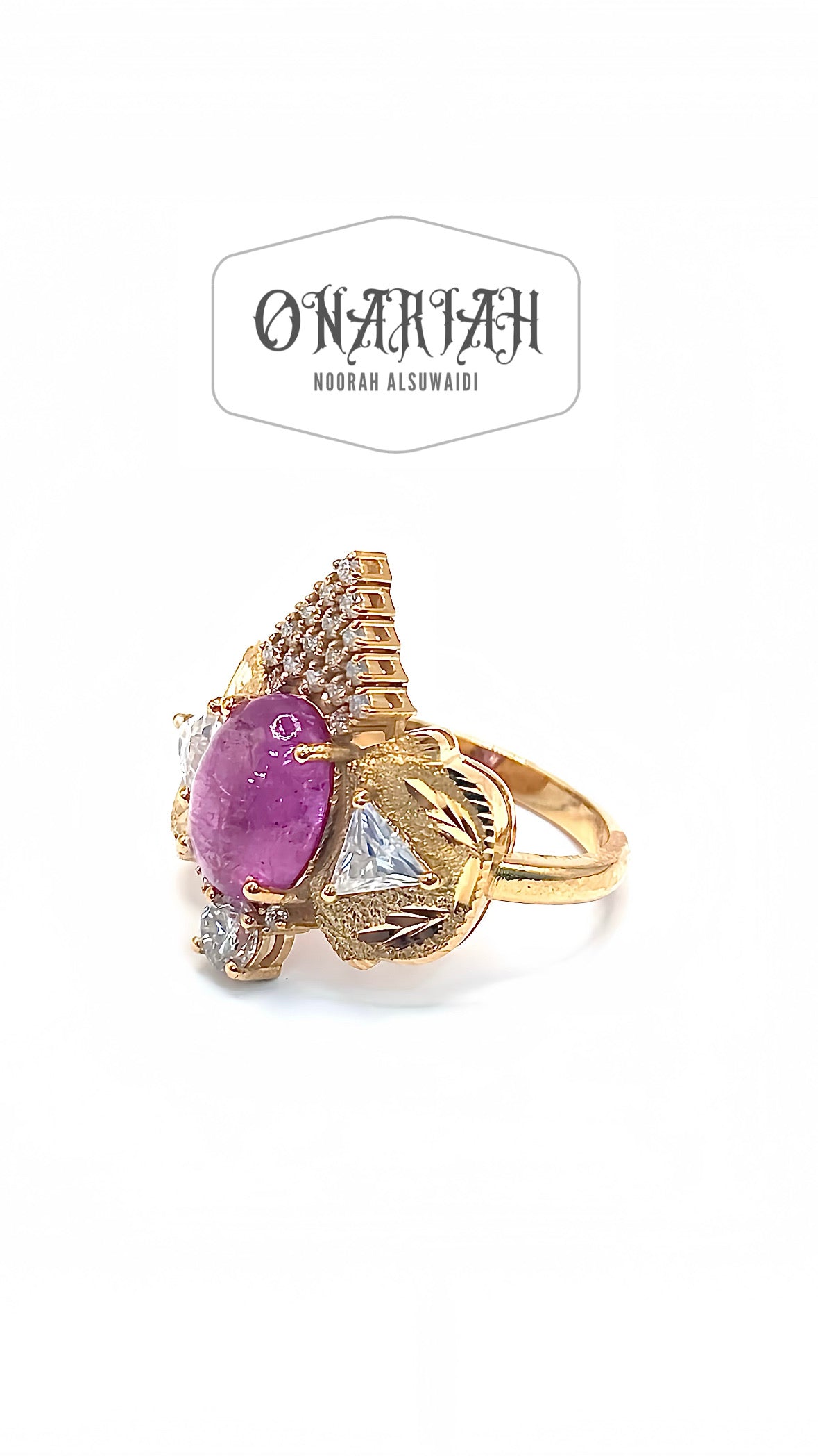 21k Tourmaline Crown Ring