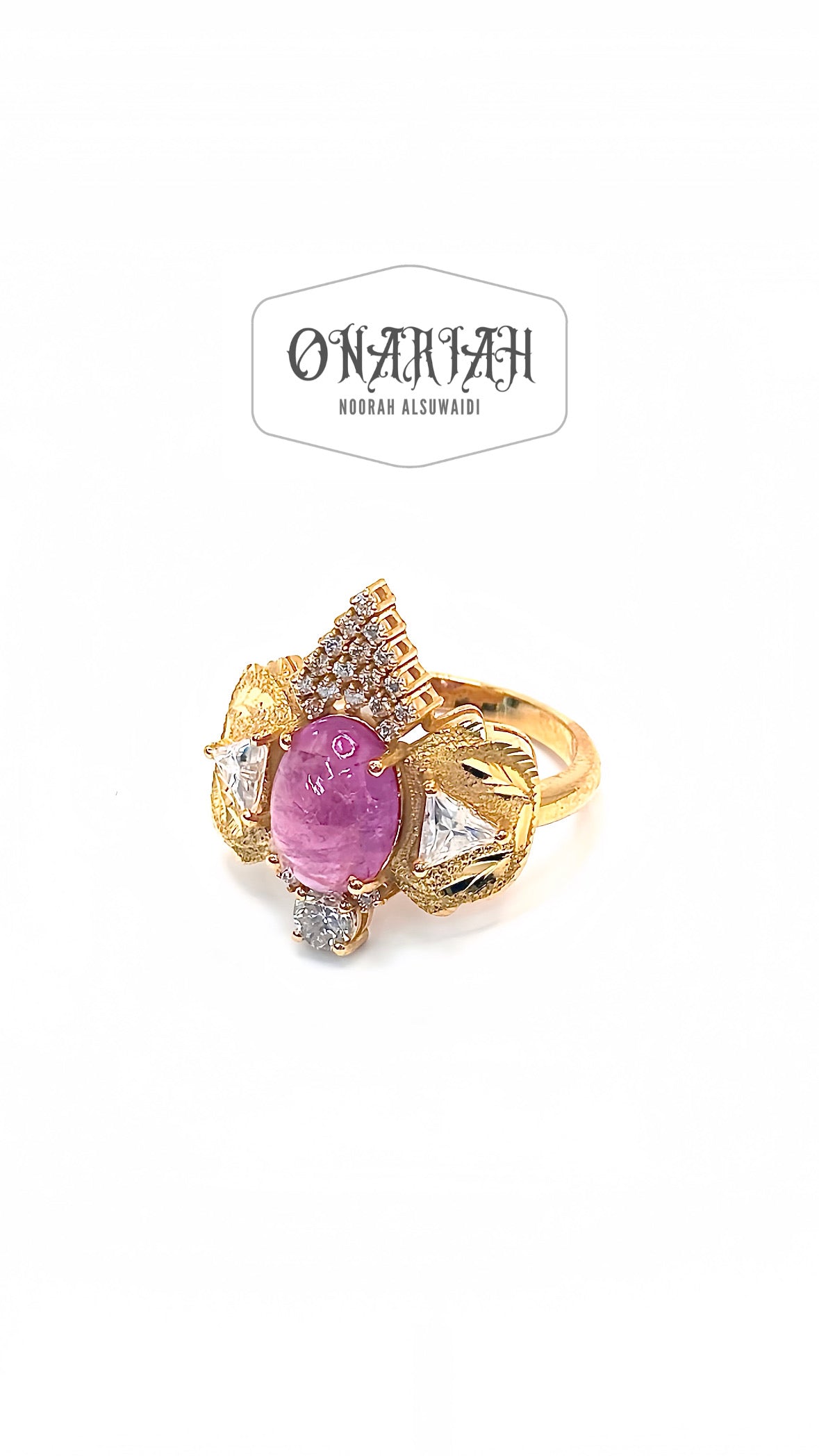 21k Tourmaline Crown Ring
