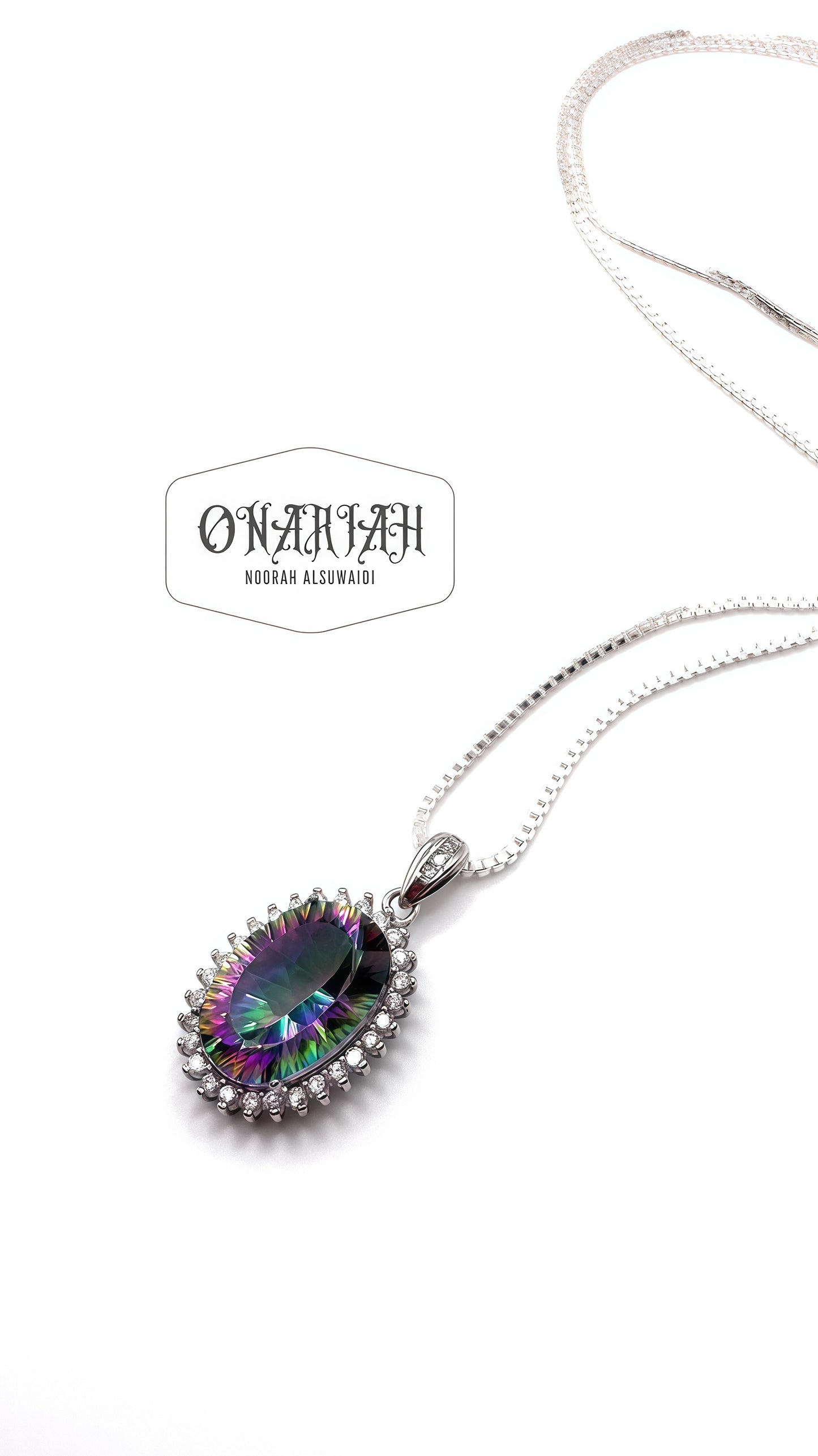 Mystic Quartz Halo Pendant