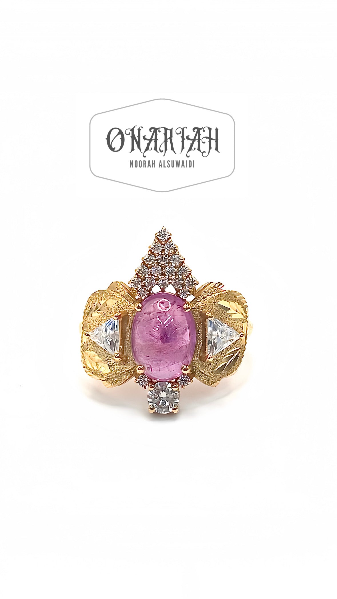 21k Tourmaline Crown Ring