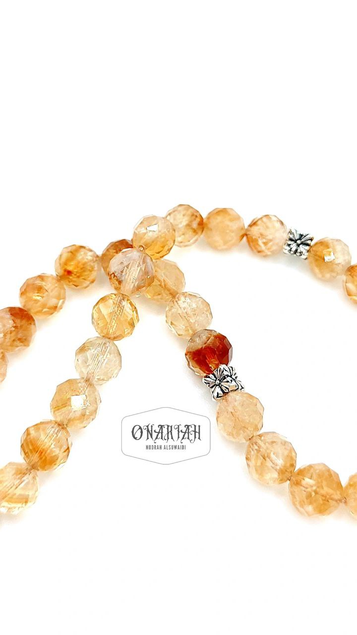Faceted Citrine Misbaha - 33 pcs