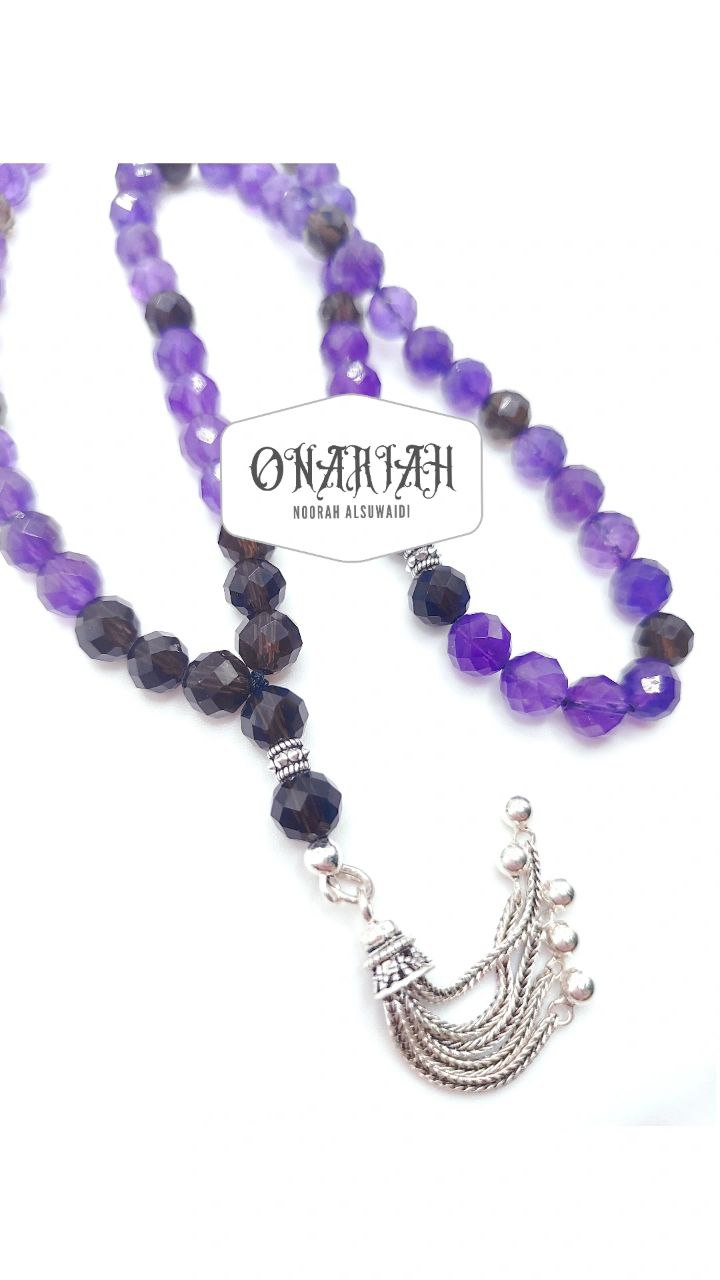 Faceted Amethyst Misbaha 8mm