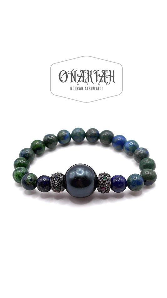 Azurite Pearl Bracelet