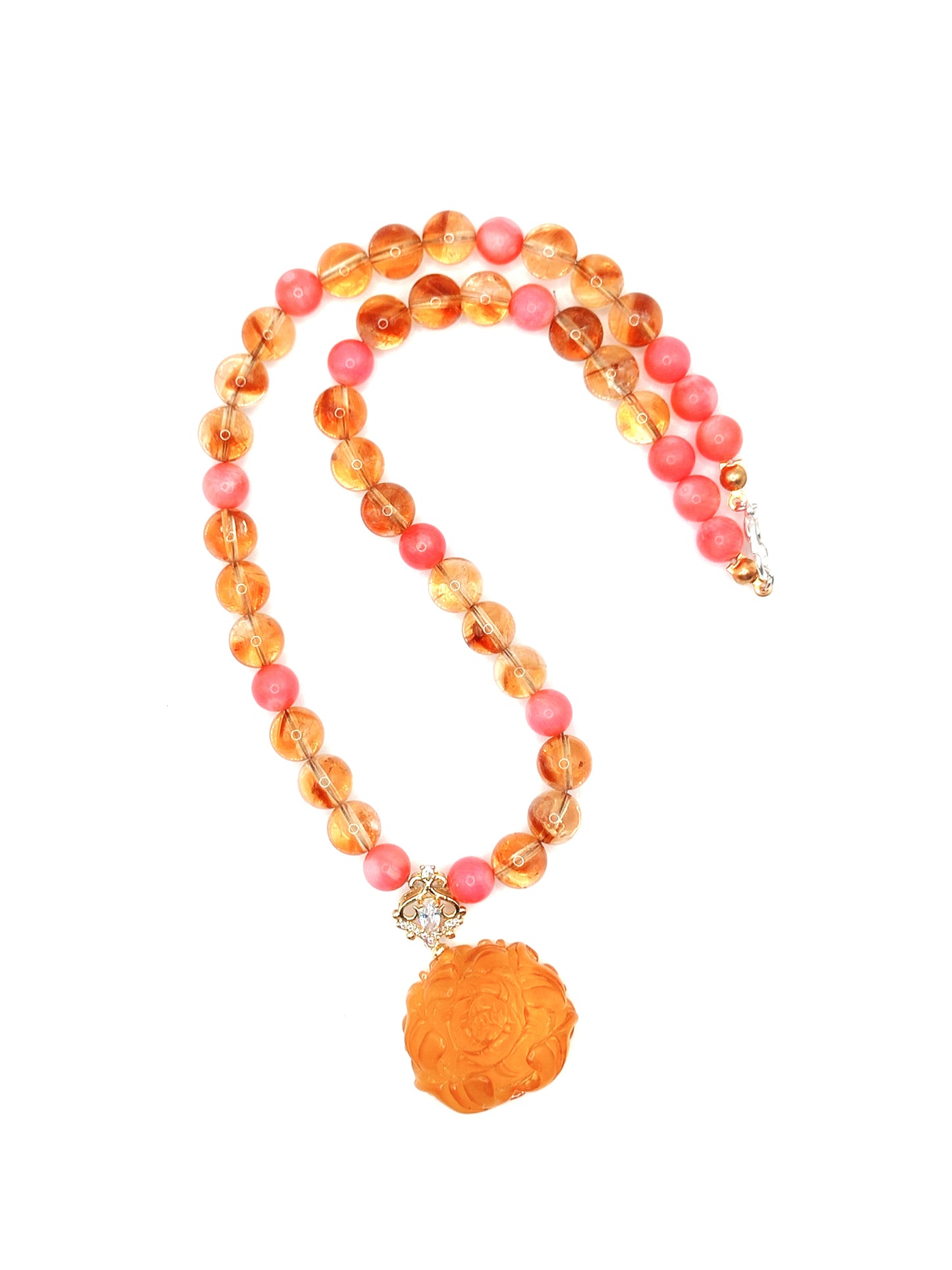 Carved Baltic Amber Necklace