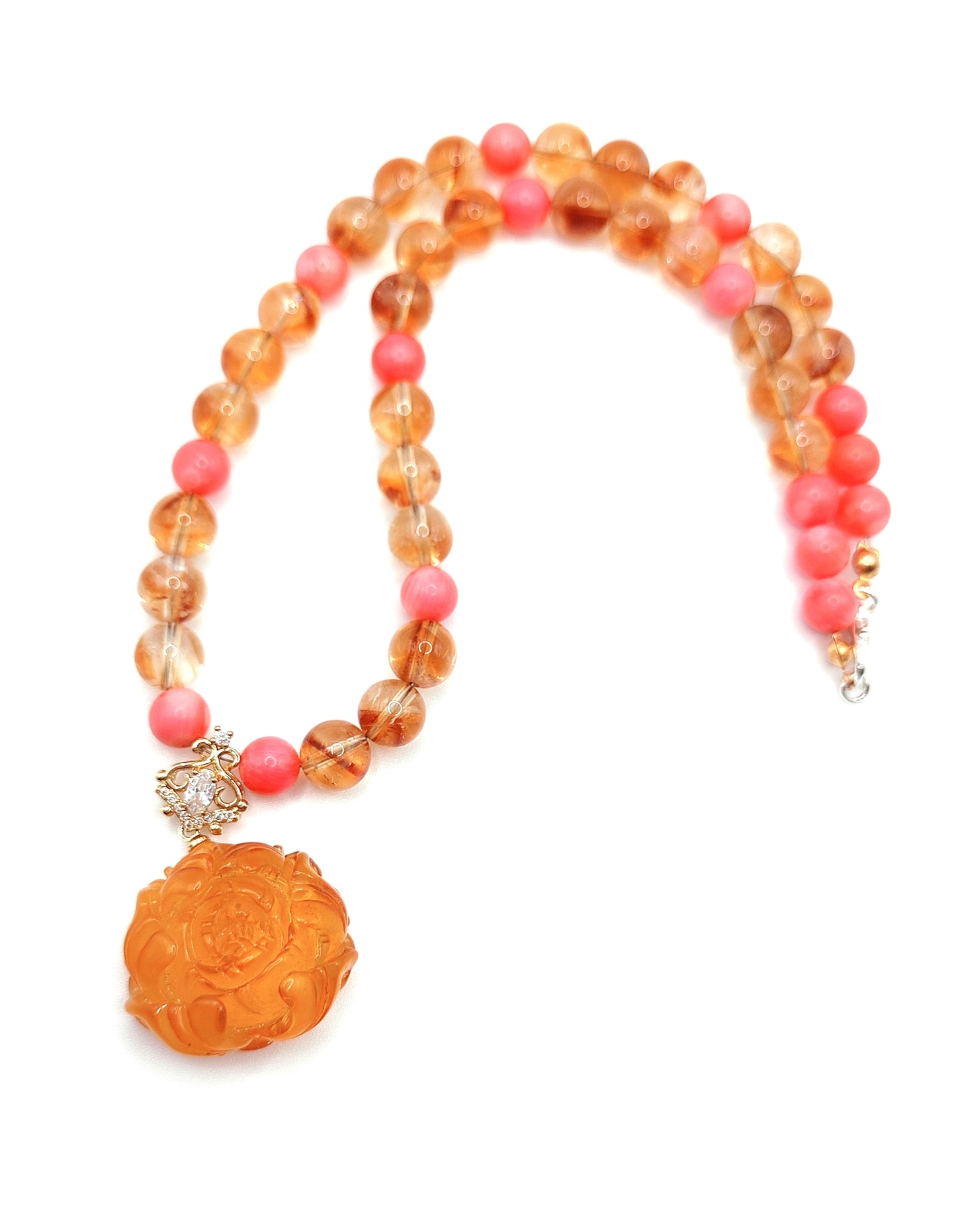 Carved Baltic Amber Necklace