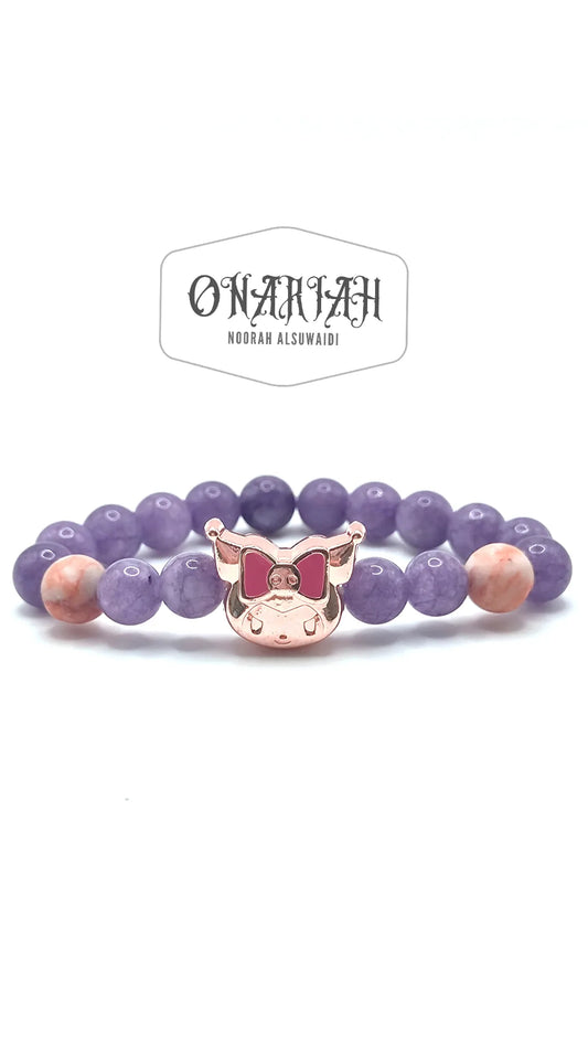 Kuromi Rose Gold Charm Bracelet