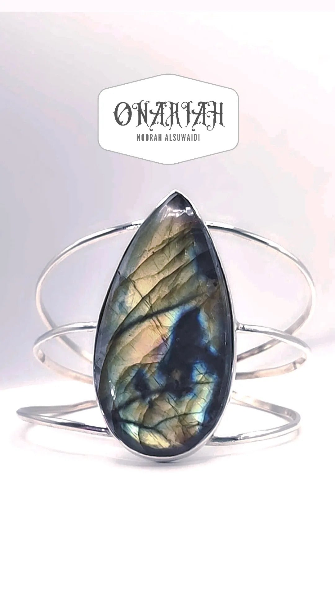 Labradorite Silver Cuff