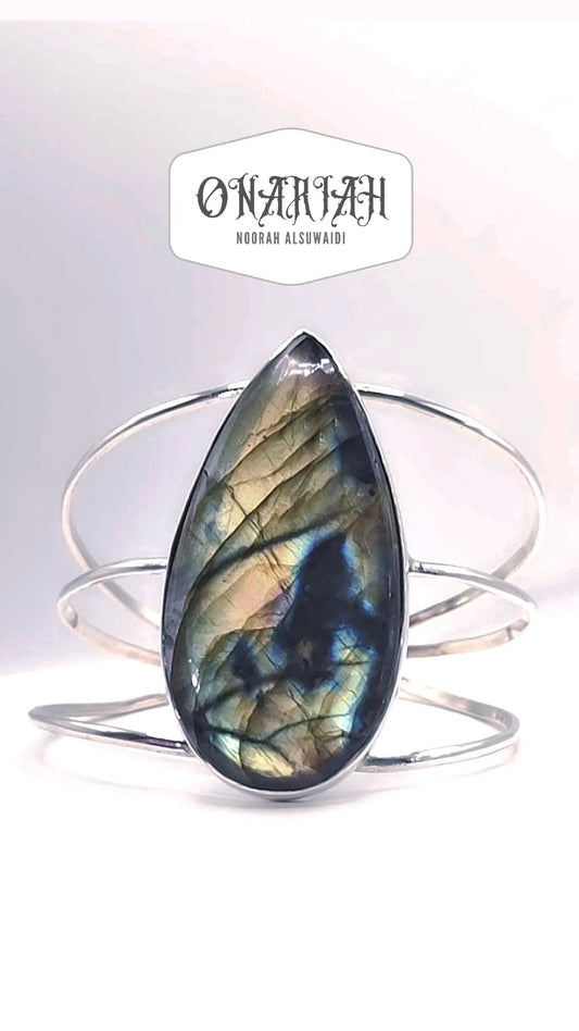 Labradorite Silver Cuff