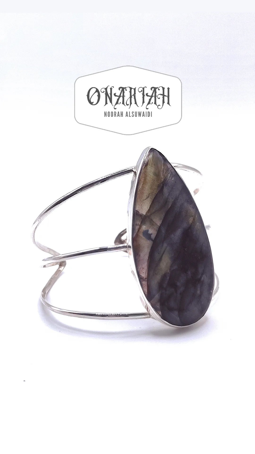 Labradorite Silver Cuff