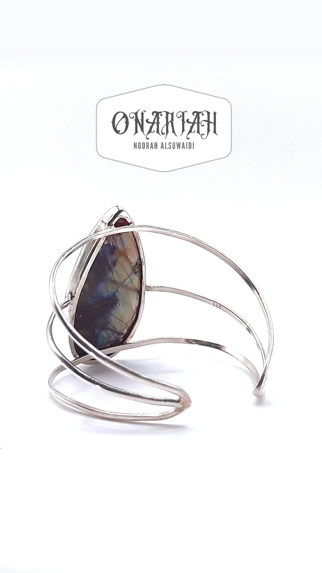Labradorite Silver Cuff