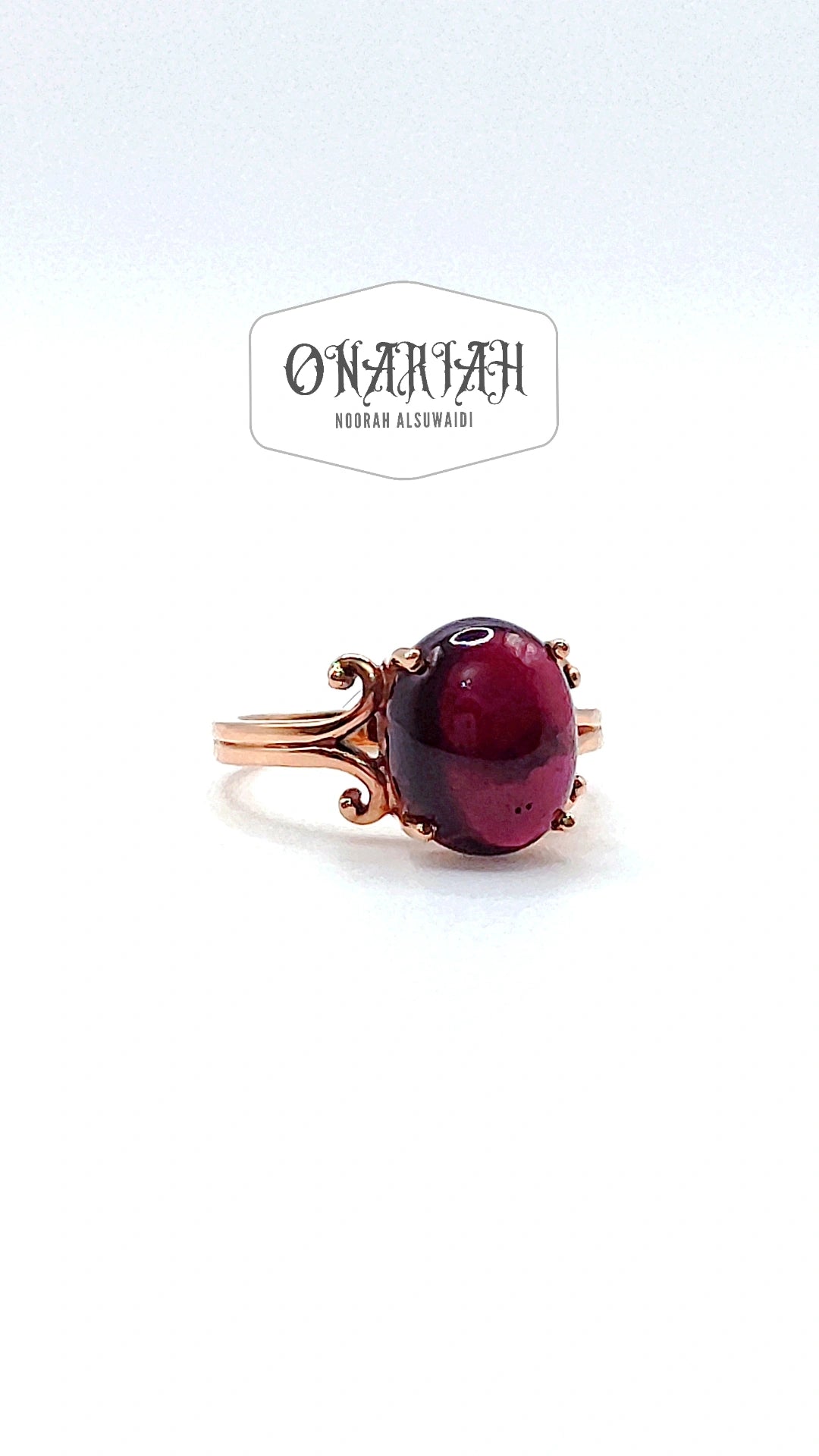 Garnet Rose Gold Ring