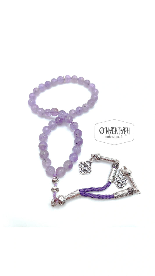 Lavender Amethyst Misbaha - 44 pcs