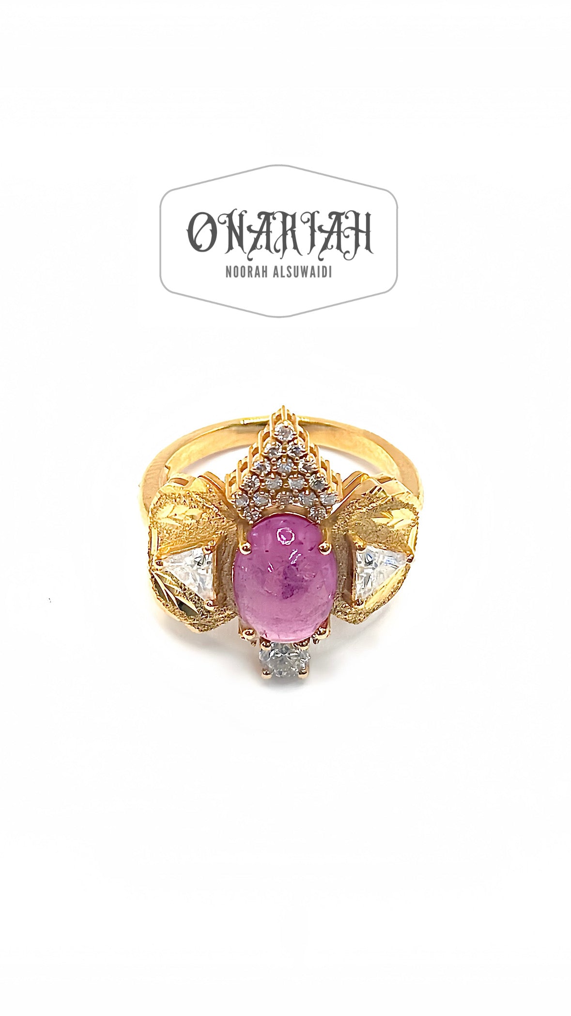 21k Tourmaline Crown Ring