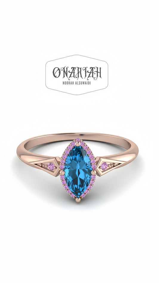 Marina Topaz Ring 9k gold