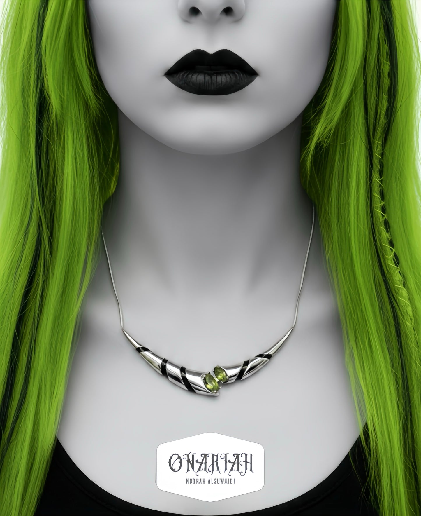 Peridot Striped Necklace