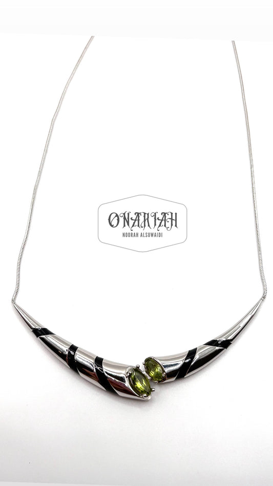 Peridot Striped Necklace