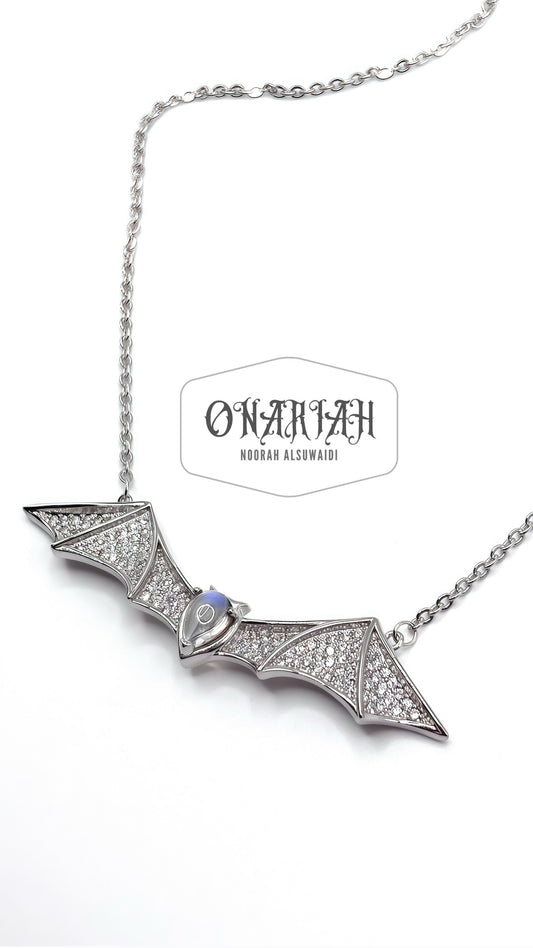 Morticia Glam Bat Necklace