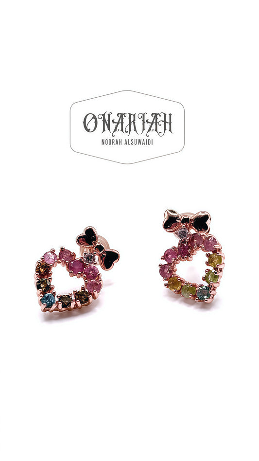 Gaia Bow Heart Earrings