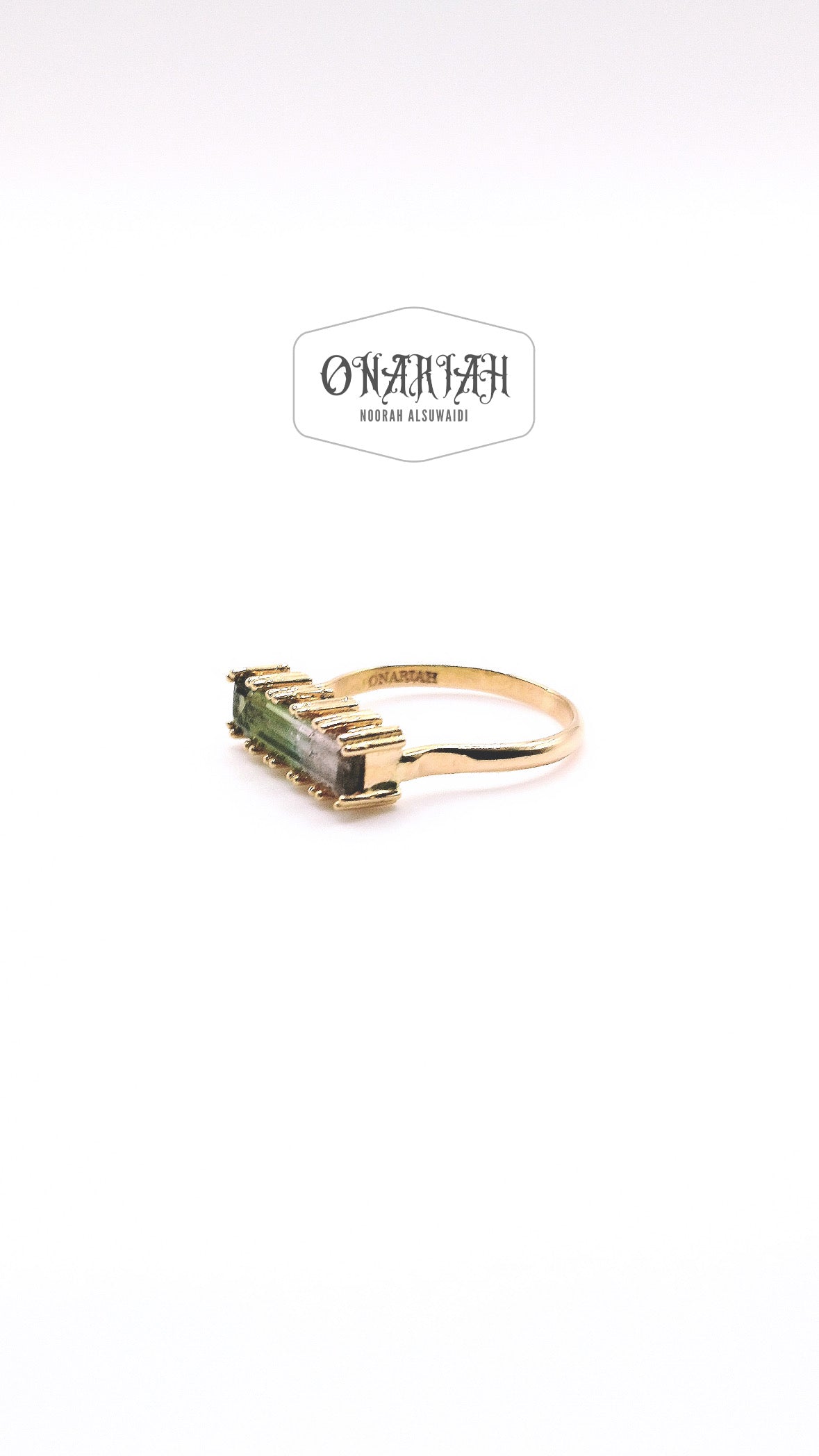 Tourmaline Bar 18k Gold Ring