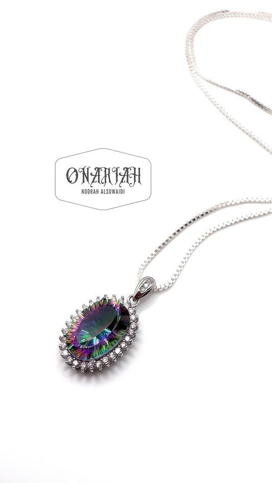 Mystic Quartz Halo Pendant