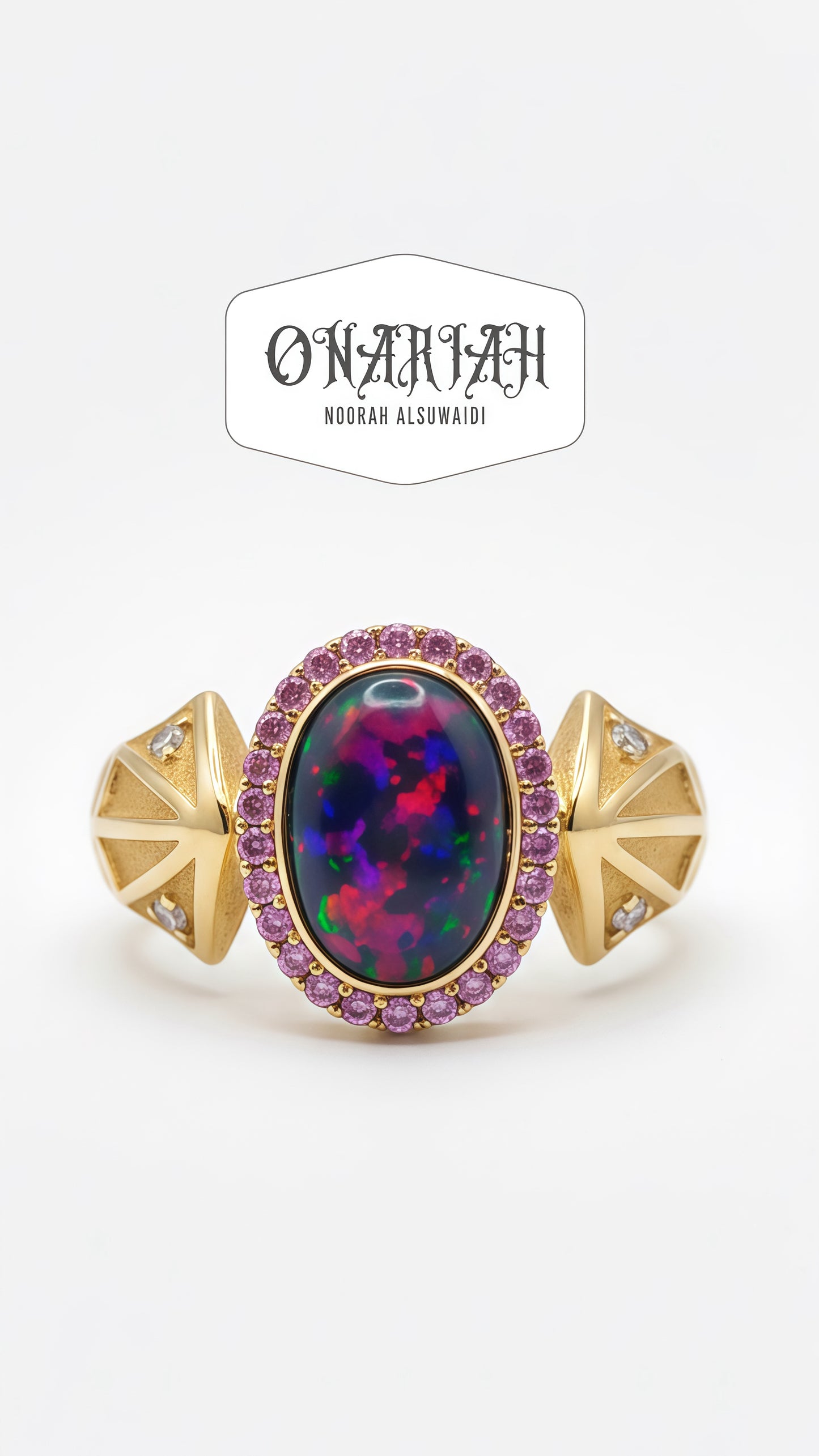 Golden Bat Opal Ring