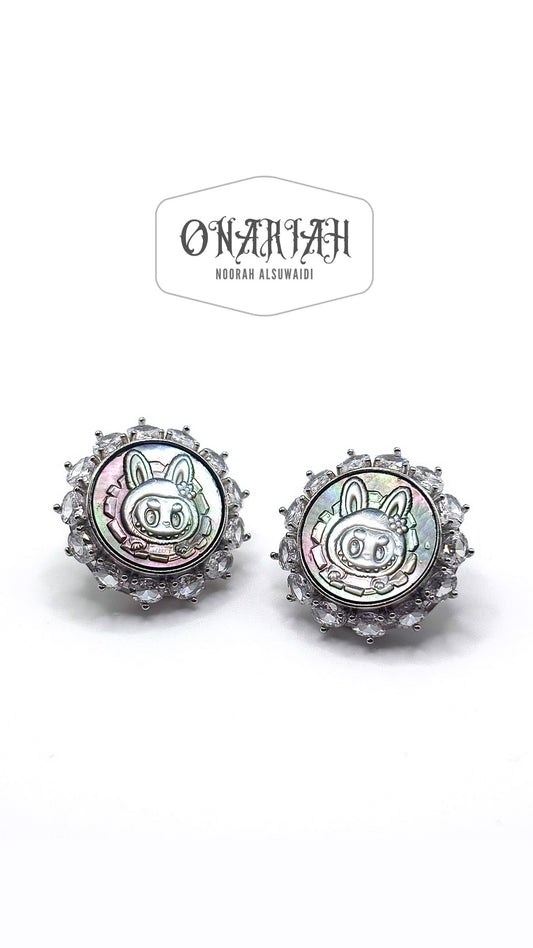 Labubu Mokoko Shell Earrings