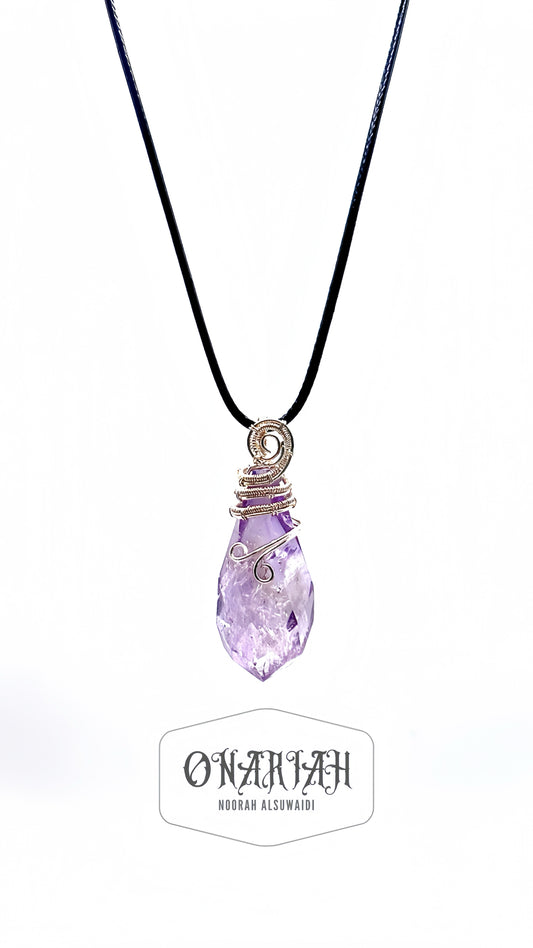 Raw Amethyst Wire Pendant