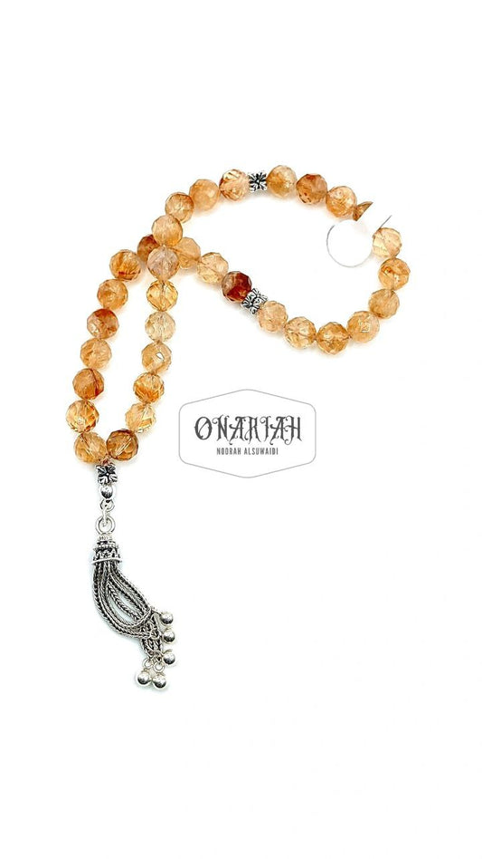 Faceted Citrine Misbaha - 33 pcs