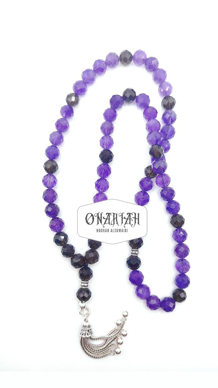 Faceted Amethyst Misbaha 8mm
