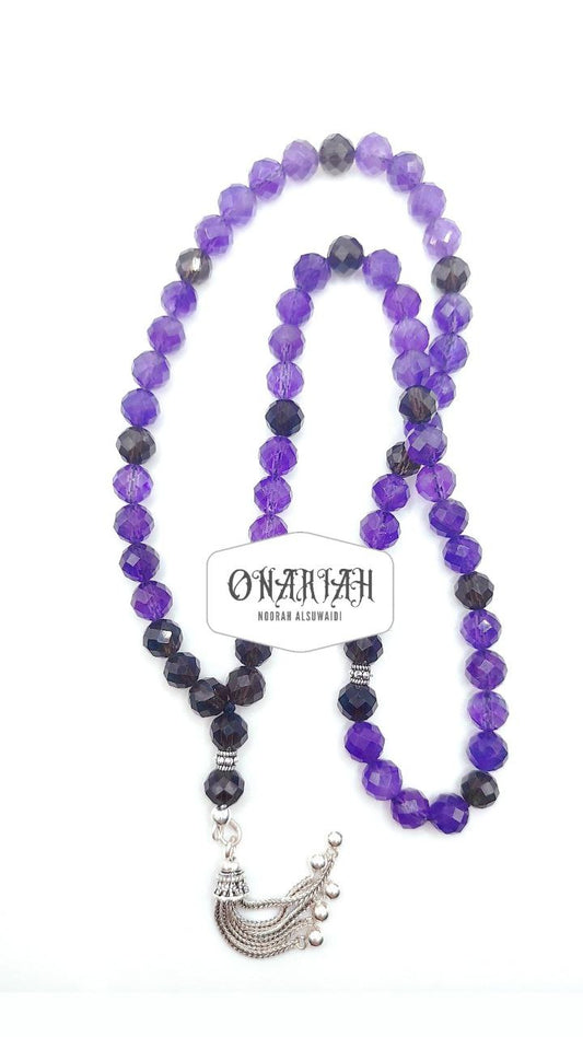 Faceted Amethyst Misbaha 8mm